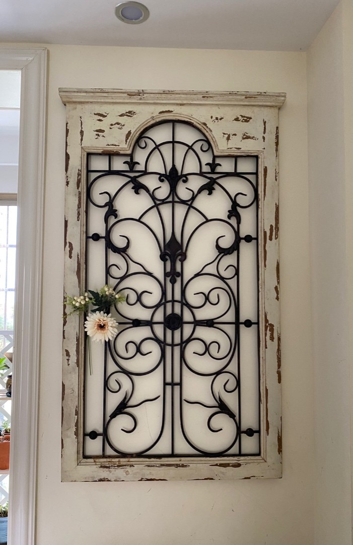 Antique window wall frame metal besi tingkap furniture V10, Furniture