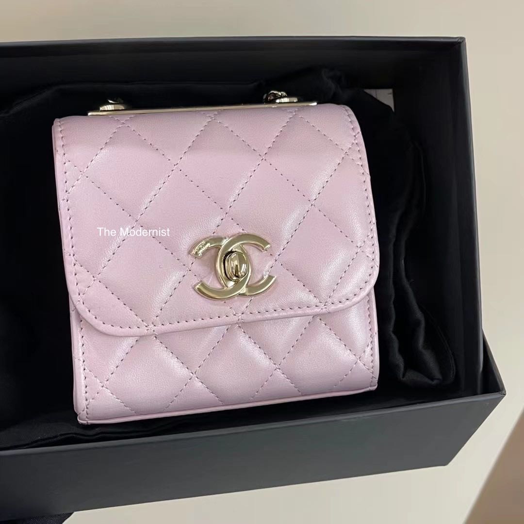 Chanel Small Trendy CC 21S Light Pink Quilted Lambskin with light
