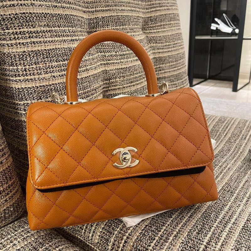 Chanel 21P Caramel Coco Handle, Luxury, Bags & Wallets on Carousell