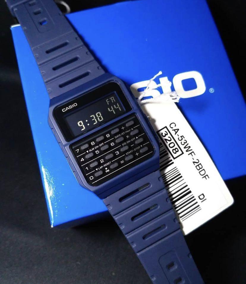 Casio Ca 53wf 2b Calculator Watch Ca53wf 2b Vintage Digital Quartz Ca53 Blue Brand New Men S Fashion Watches Accessories Watches On Carousell