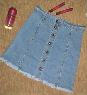 Denim Buttondown Trendy Skirt