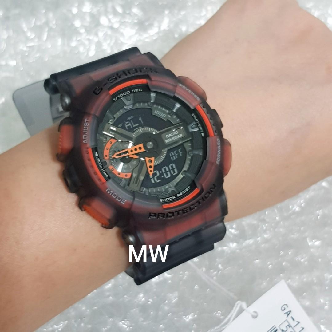 G Shock grey black transparent jelly version ga110 ga 110 ga 110ls ga 110ls 1dr men s watch brand new