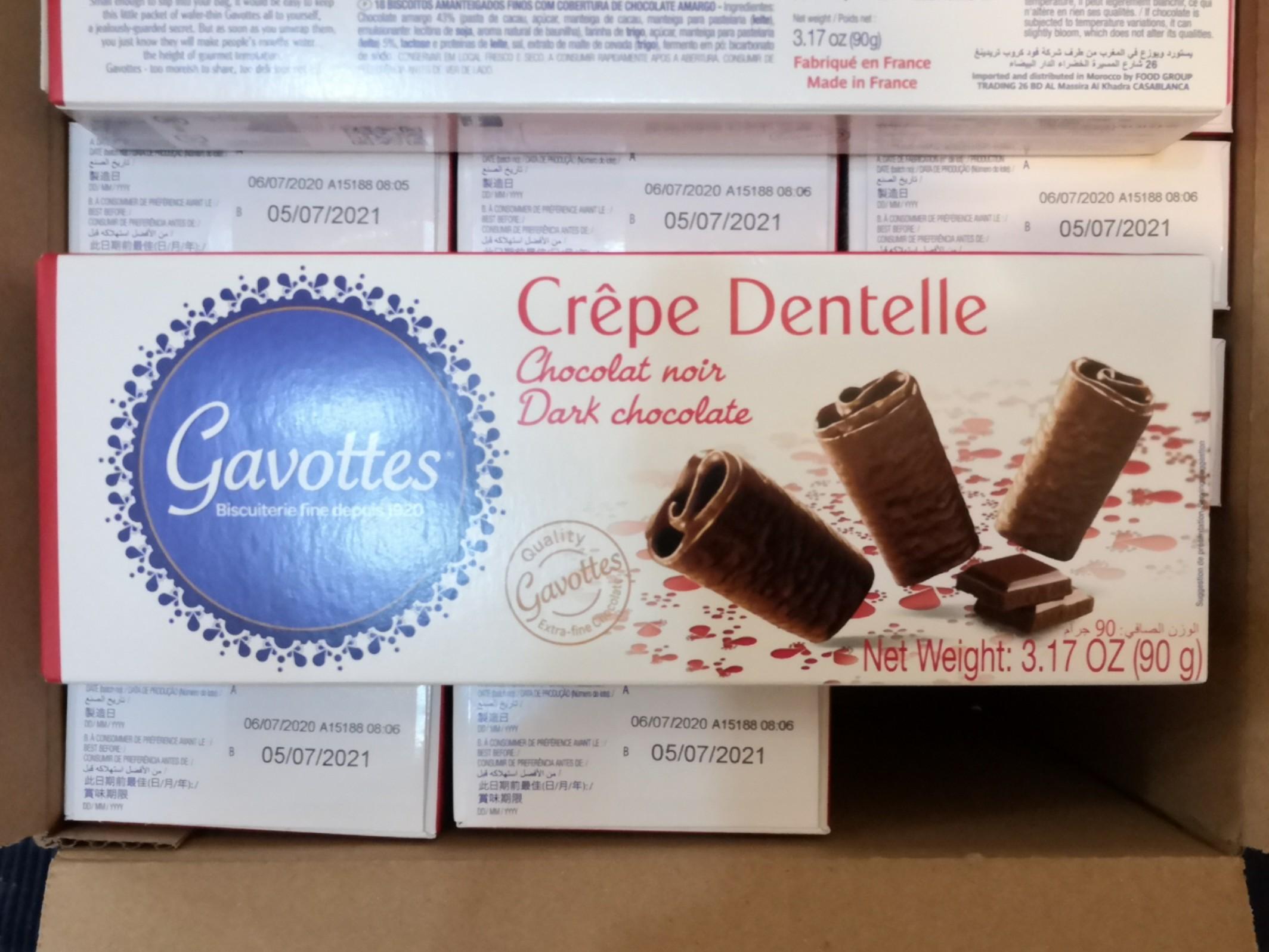 Gavottes Biscuits, Crispy Crepe, Dark Chocolate - 3.17 oz