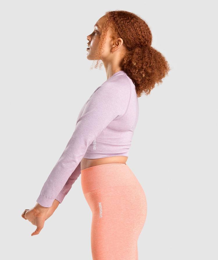 Gymshark Adapt Marl Seamless Crop Top Long Sleeve Medium