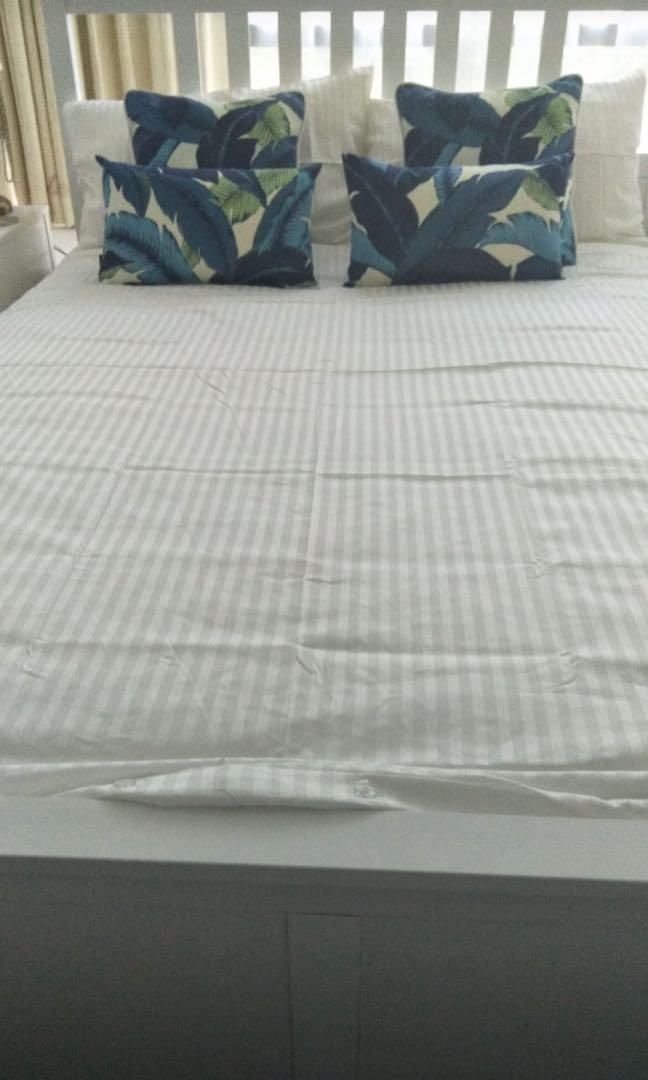 IKEA HEMNES barely used Queen bed!, Furniture & Home Living, Furniture