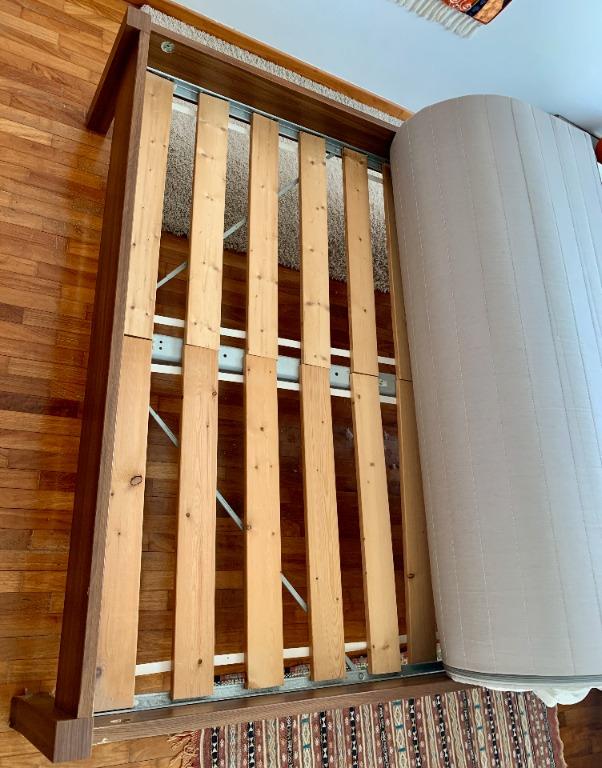 Ikea NYVOLL bed frame (Queen size) with mattress pad (IKEA SULTAN