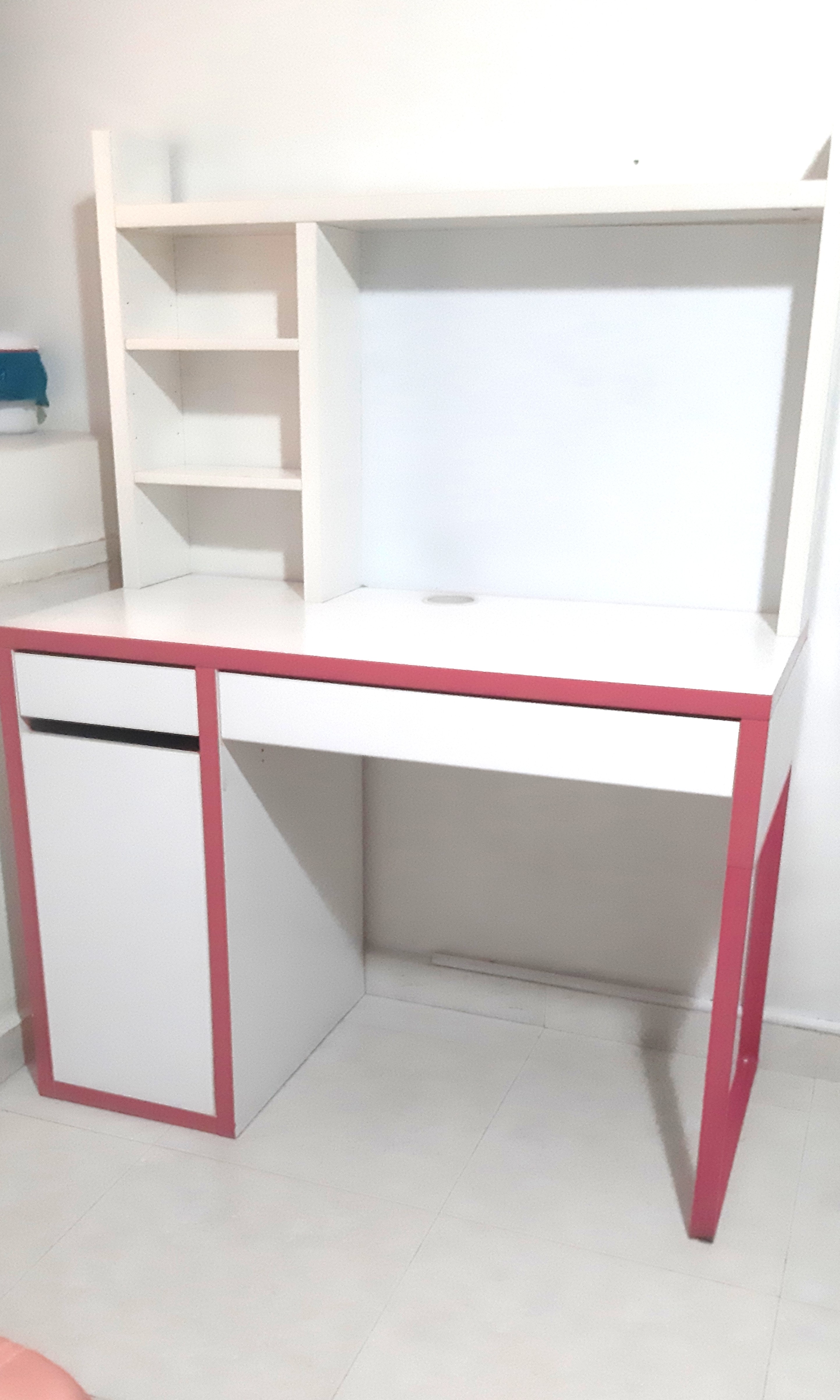 IKEA Study Desk with Whiteboard and Shelves, Furniture & Home Living