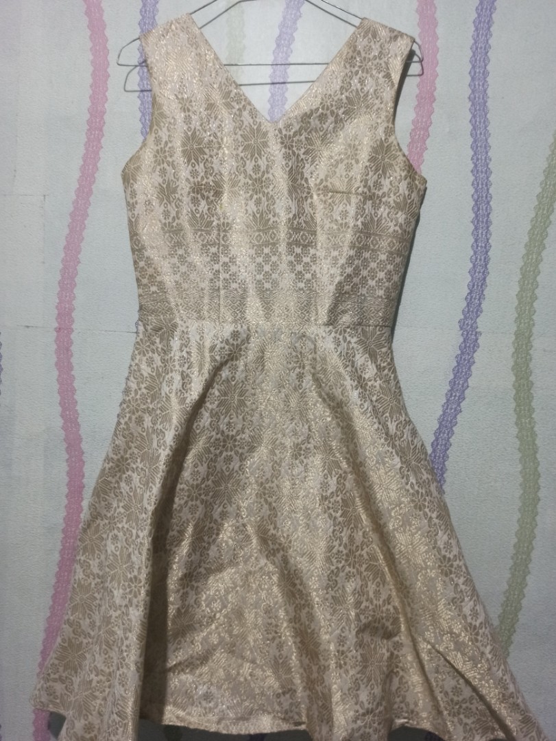 Jual shop dress gold