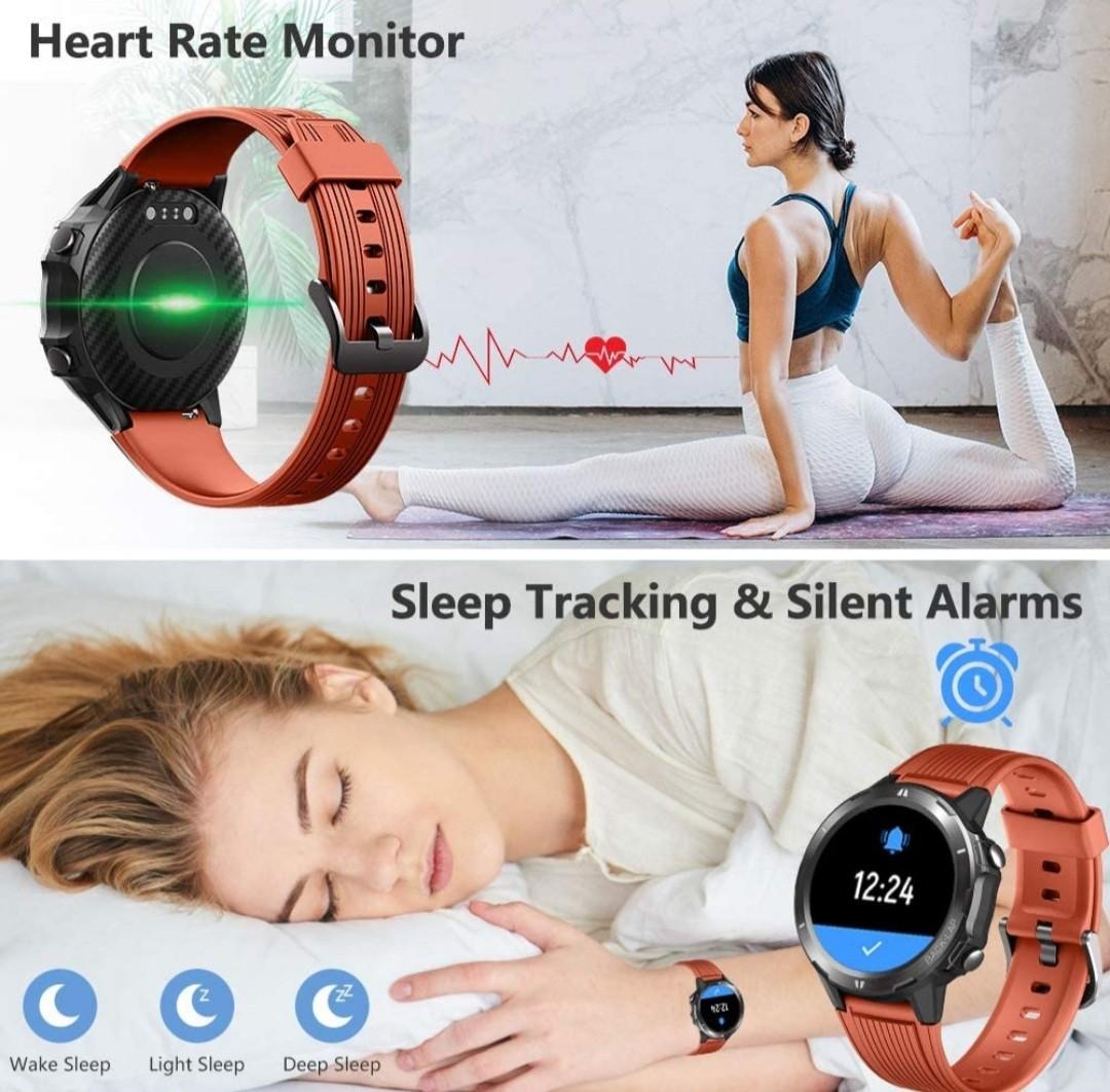 Smartwatch, KUNGIX Orologio Fitness Tracker collegato con GPS, IP68 pi –