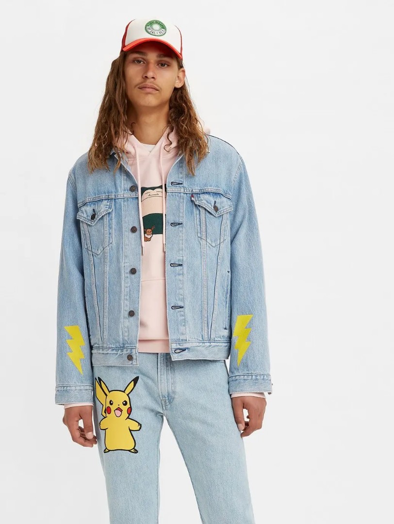 Levis X Pokemon Jacket, Fesyen Pria 