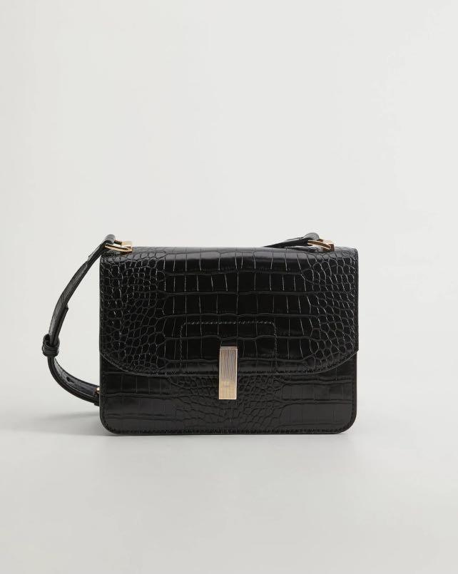 Mango croc effect cross body sale bag