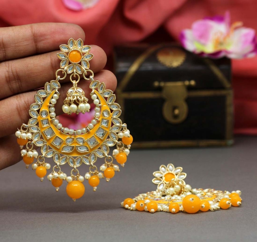 Meenakari deals kundan earrings