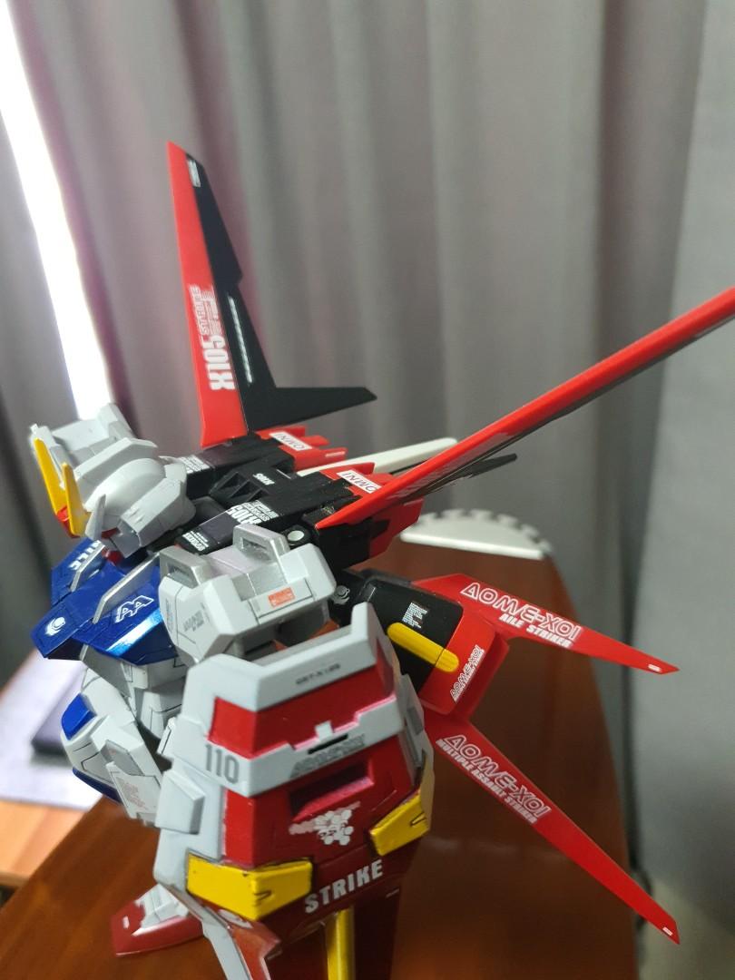 Metal build Chogokin Strike Gundam custom scribbed and painted, Hobbies