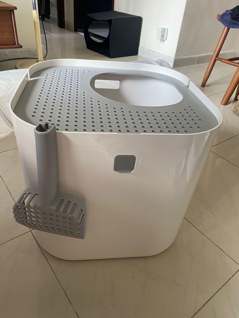 Modkat Litter Box 貓砂盤閒置8成新 寵物用品 寵物衣服 Carousell