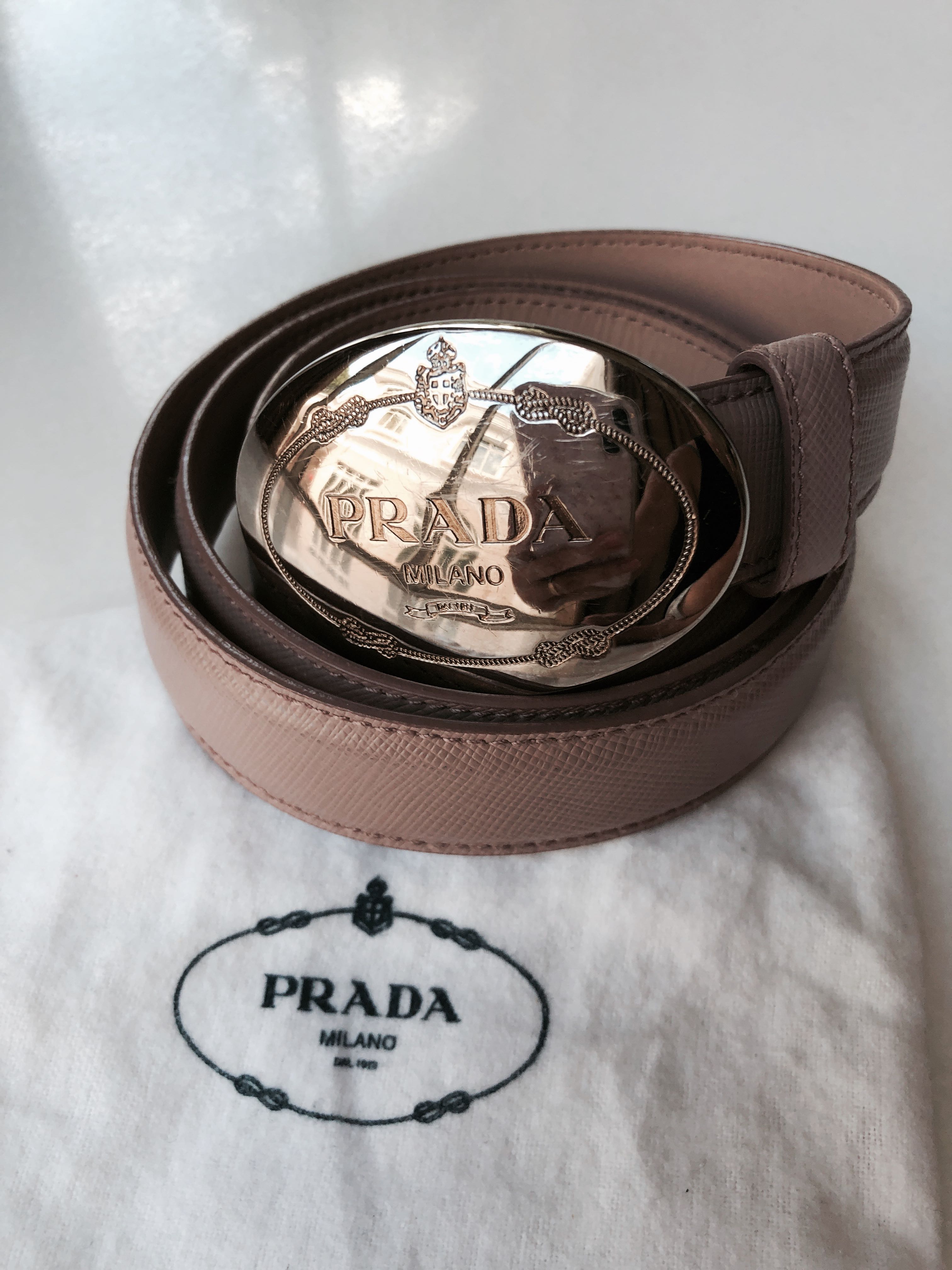 Prada Belt Dusty Pink women's, Women's Fashion, Watches & Accessories, Belts  on Carousell