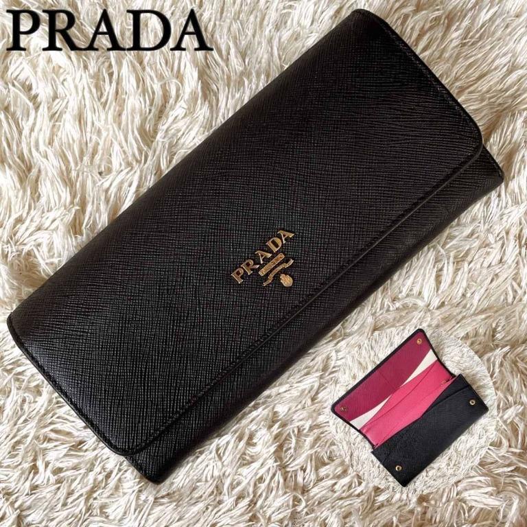 Men's Prada Saffiano Multicolor + Nero Color Card Holder Wallet