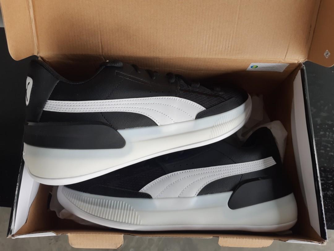 puma clyde hardwood black white