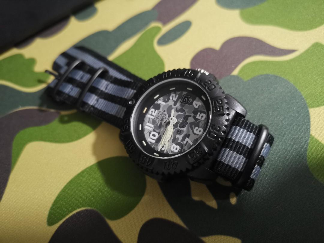 Stussy x A Bathing Ape Camo Luminox watch