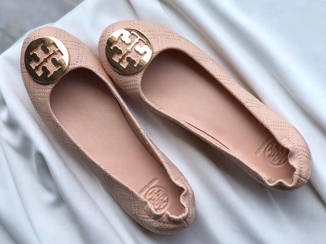 Tory burch minnie travel 2025 ballet flat quilted leather