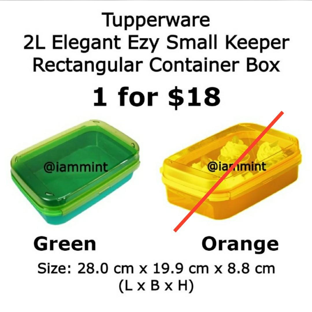 Tupperware 2L Elegant Ezy Small Keeper Rectangular Container Box, TV ...