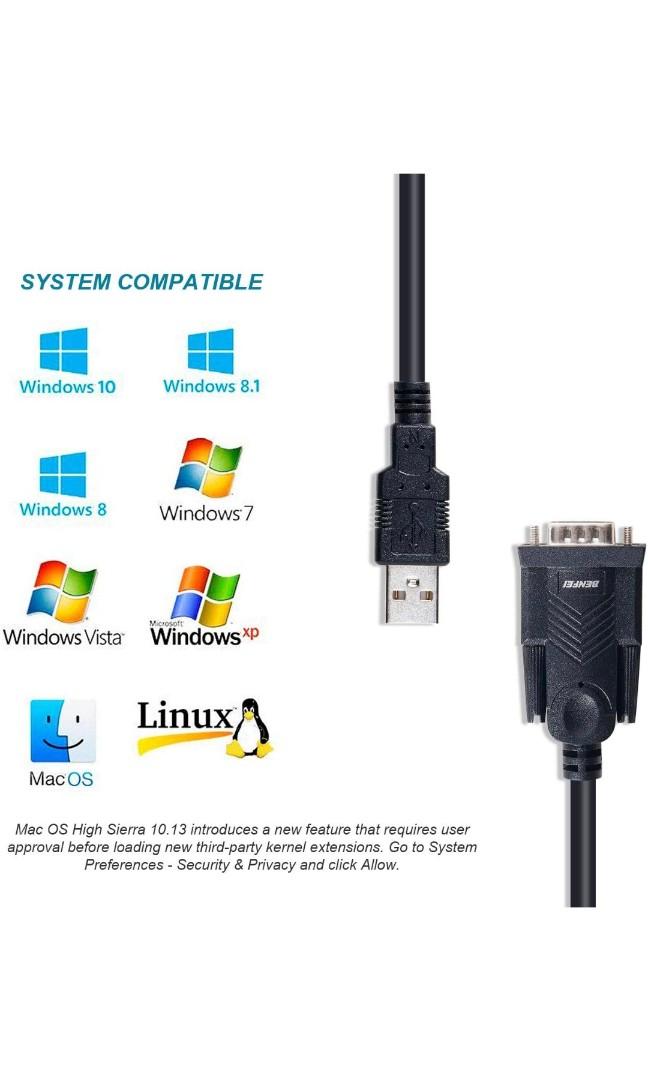 USB to Serial Adapter, Benfei USB to RS232 Male (9pin) DB9 Serial
