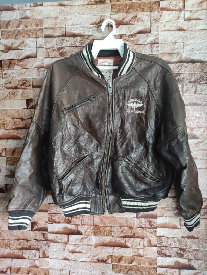 vintage Avirex usa leather varsity jacket Men s Fashion Coats