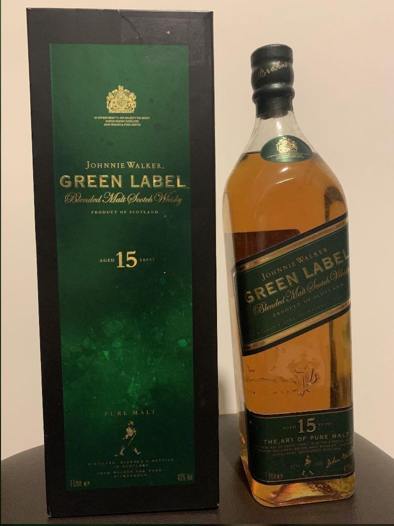 Vintage Johnnie Walker Green Label - 1 Liter, Food & Drinks ...
