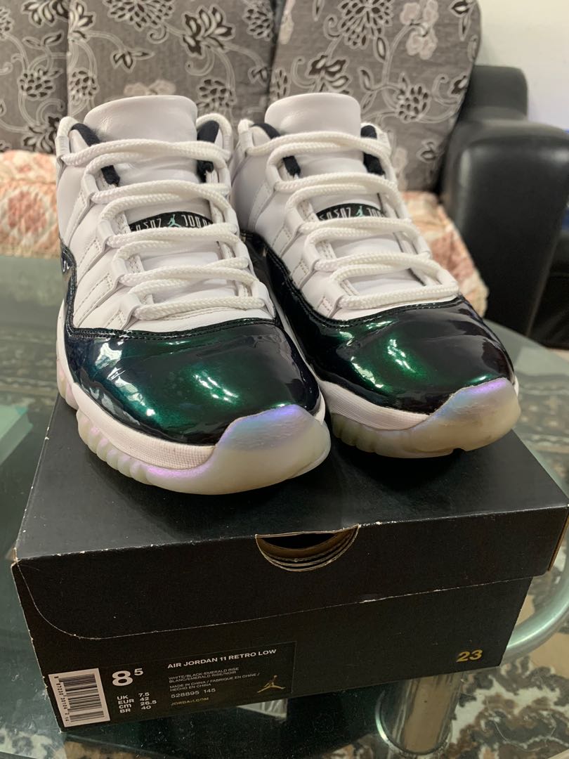JORDAN 11 Emerald Easter, Men's Fashion, Footwear, Sneakers on Carousell