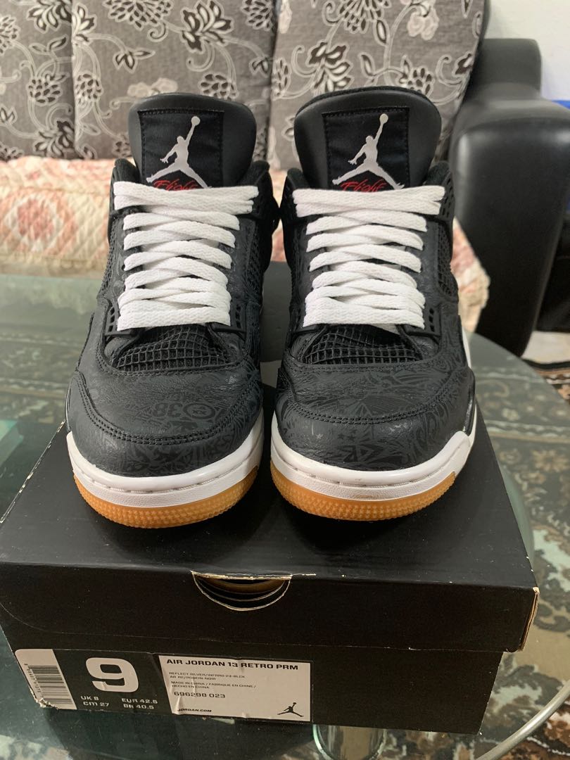 Air JORDAN 4 Black Laser Men s Fashion Footwear Sneakers on