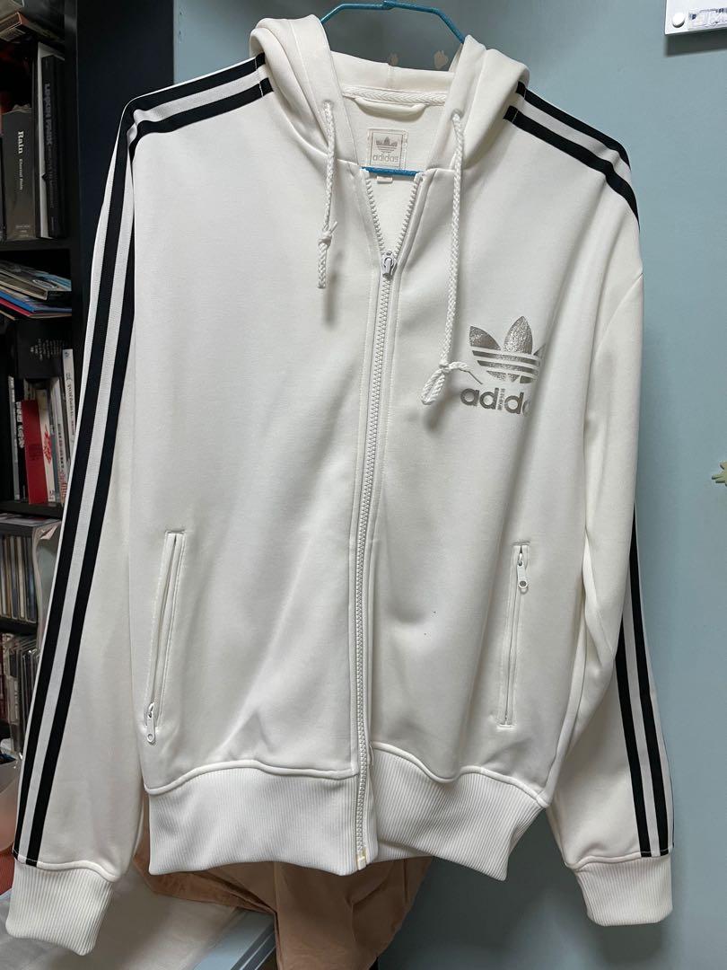 White adidas on sale zip up hoodie