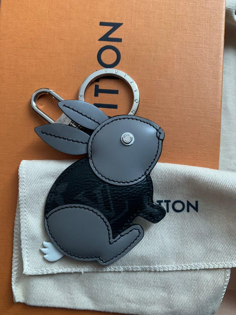 Louis Vuitton Monogram Eclipse Animal Rabbit Keychain Keyring M63224 Black  Gray