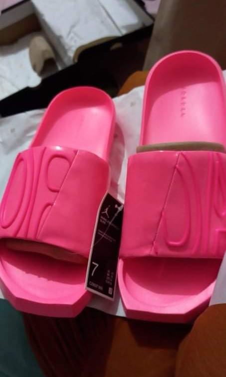 hot pink jordan slides