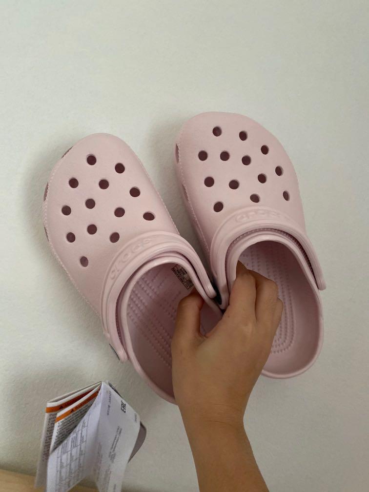 Barely pink crocs size 7 hotsell
