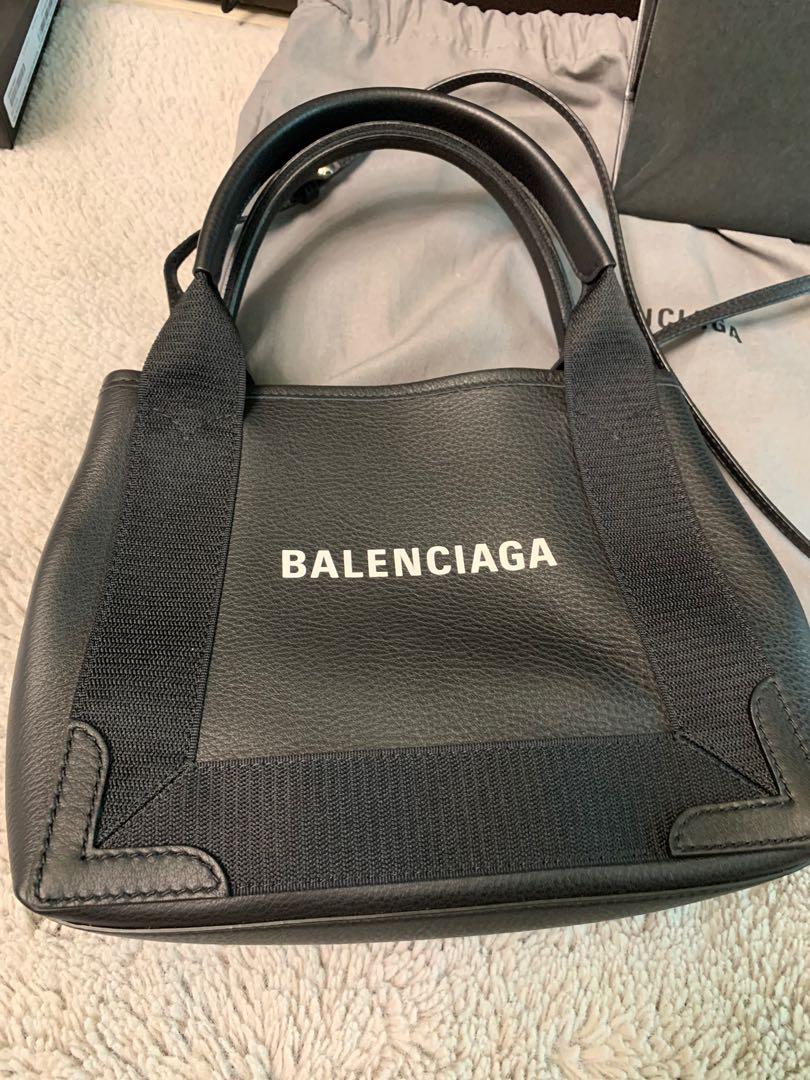 Balenciaga navy cabas xs, 名牌, 手袋及銀包- Carousell