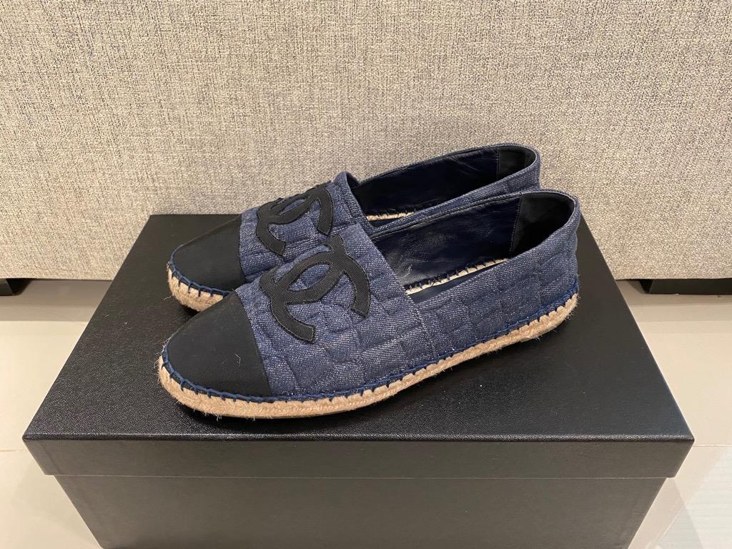 Blue denim espadrilles clearance