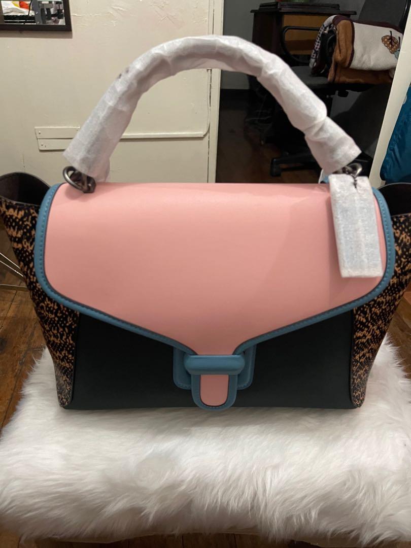 Courier carryall with snakeskin hot sale detail