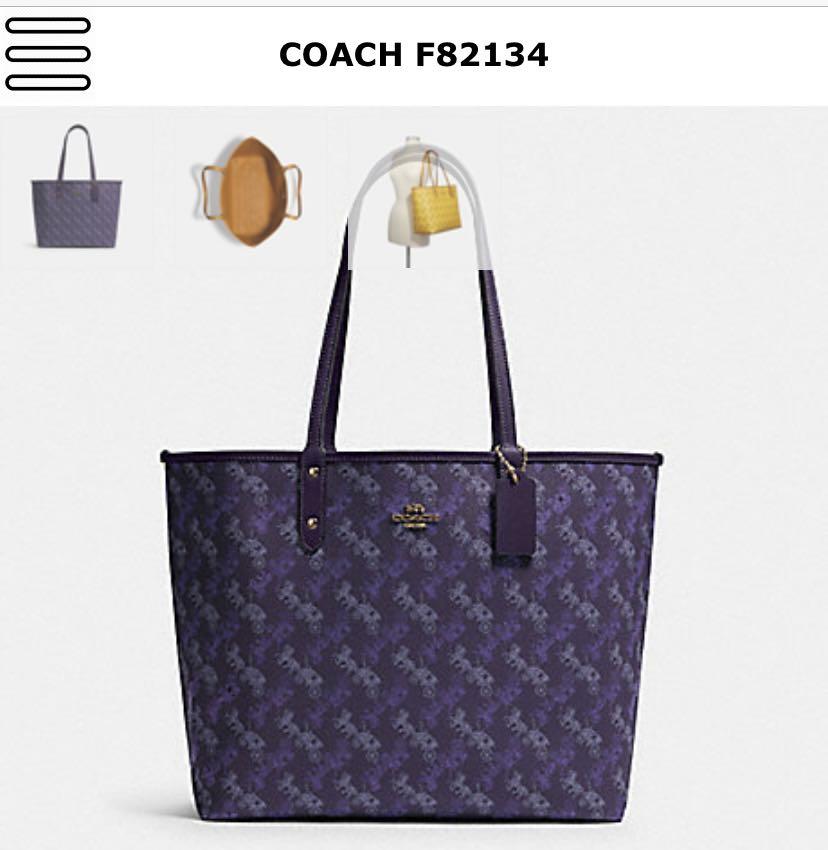 Coach reversible sales tote purple
