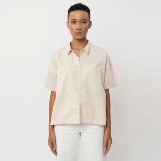 Cottonink - Kemeja Wanita Beige Marlo Beige - Beige, all size