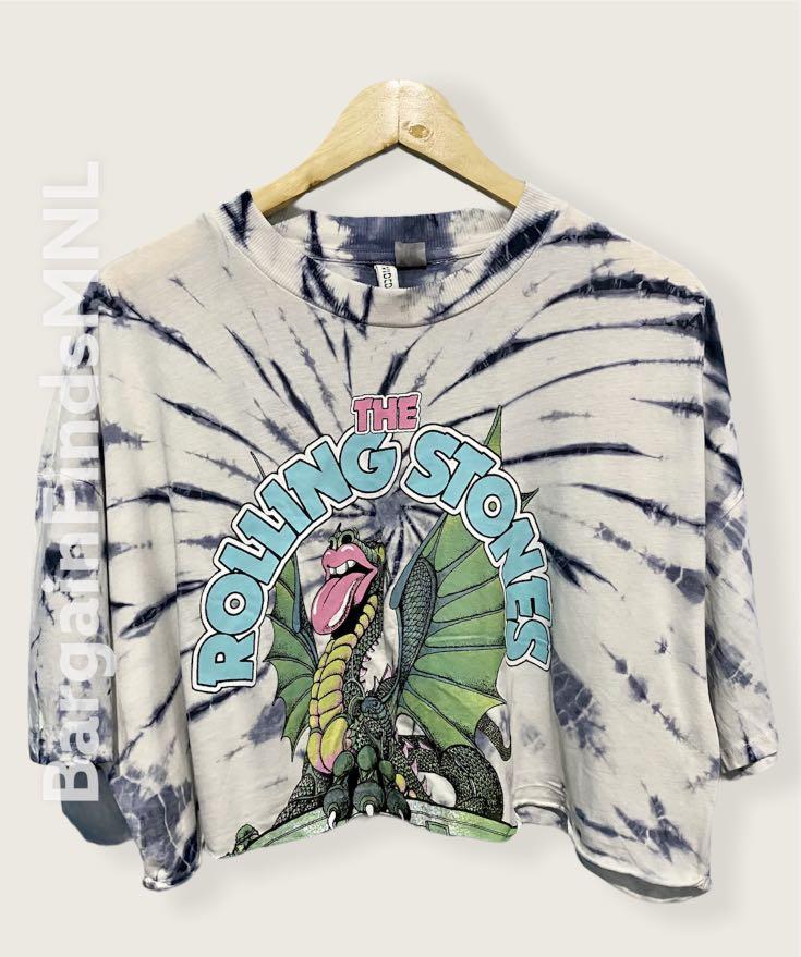 H\u0026M Tie Dye Rolling Stones Cropped 