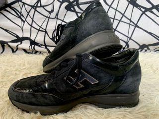 Hogan Italy Black Suede Rubber Shoes