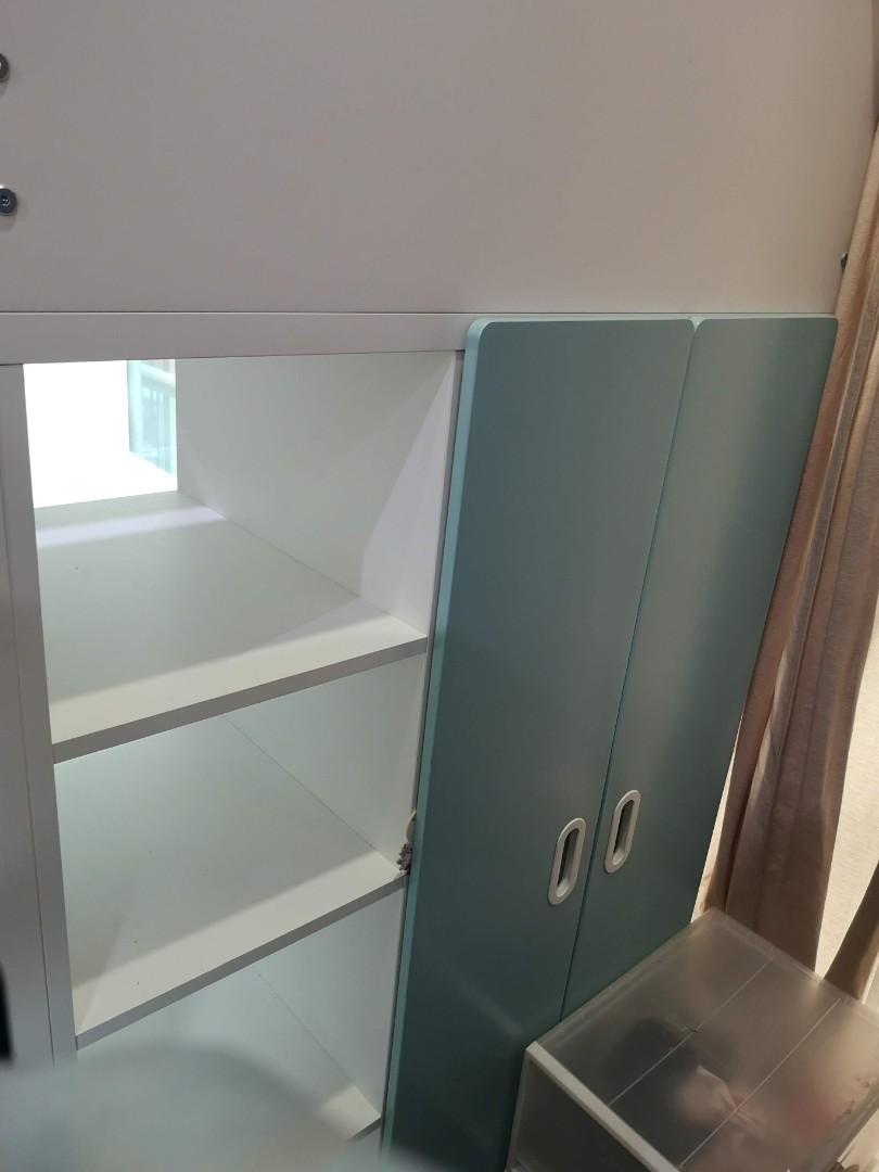 Ikea bed with desk and wardrobe, Furniture & Home Living, Furniture