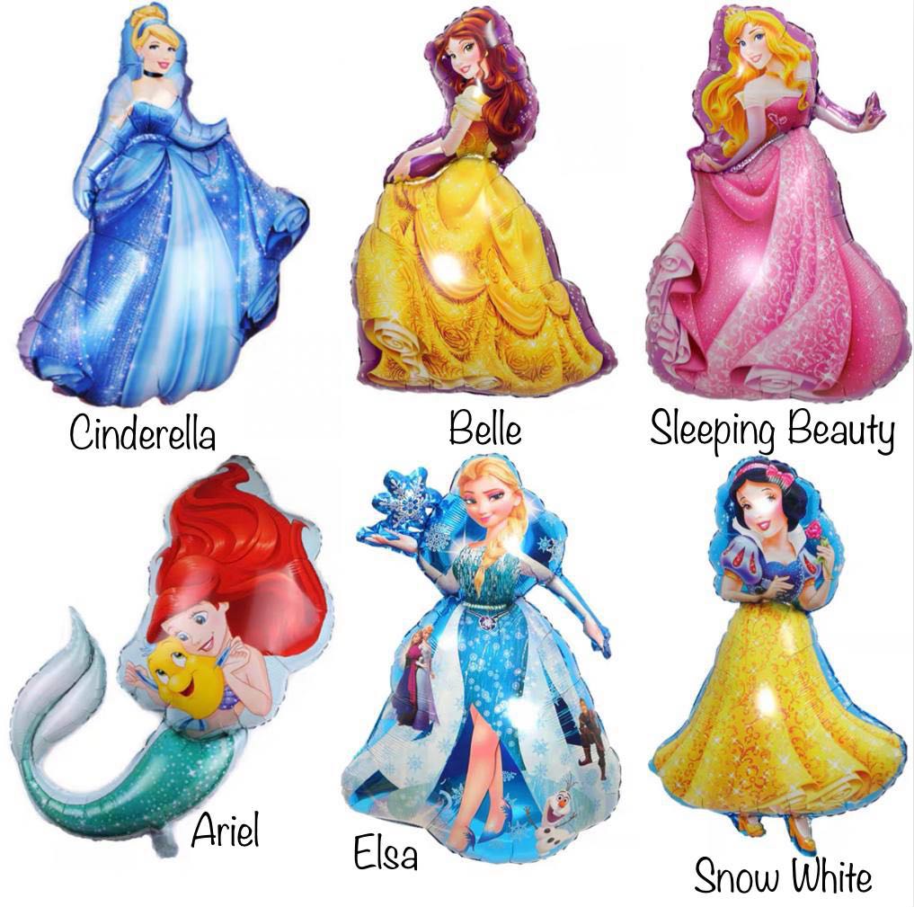 Ariel Belle Sleeping Beauty Snow White Cinderella Disney Princess Mylar Balloons