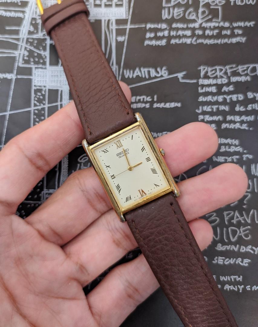 Jam tangan seiko tank cartier longines rare gold vintage jadul kotak,  Fesyen Pria, Jam Tangan di Carousell