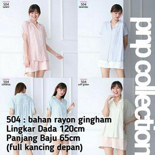 kemeja kotak soft blue