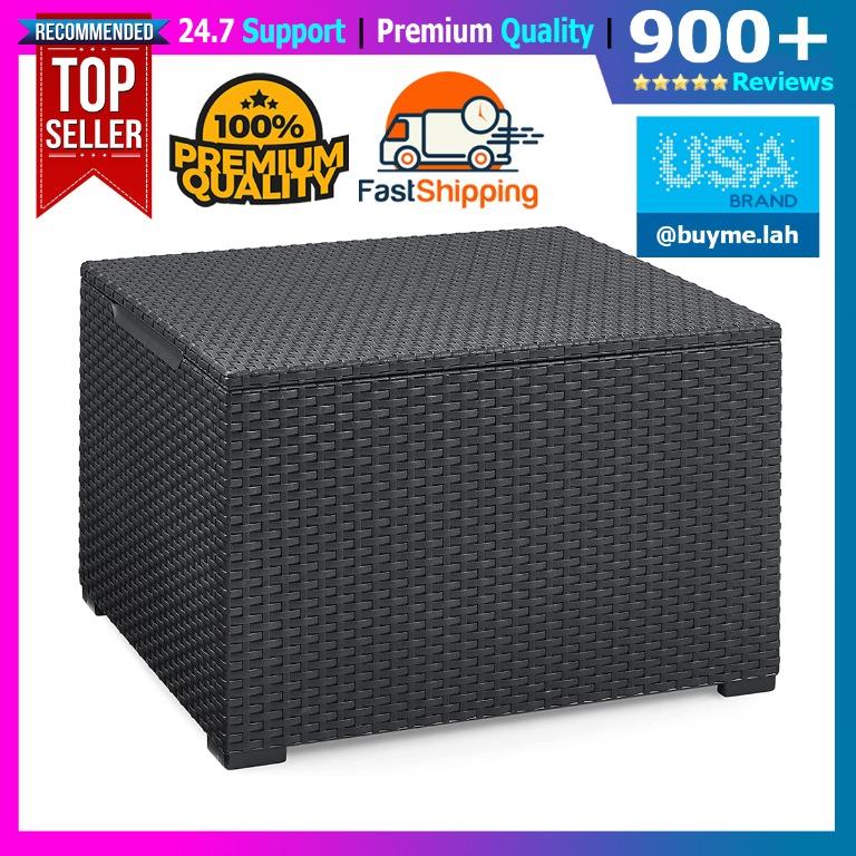 Keter Emma Corfu Coffee Storage Table Modern All Weather Outdoor Patio ...