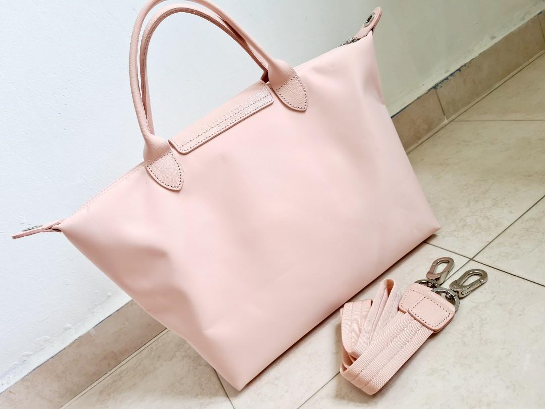 Longchamp Le Pliage Neo Medium Top Handle Bag Pastel Pink – Balilene