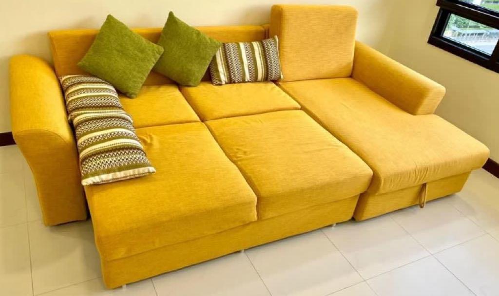 Lshape Sofa Bed with Storage Space, Furniture & Home Living, Furniture