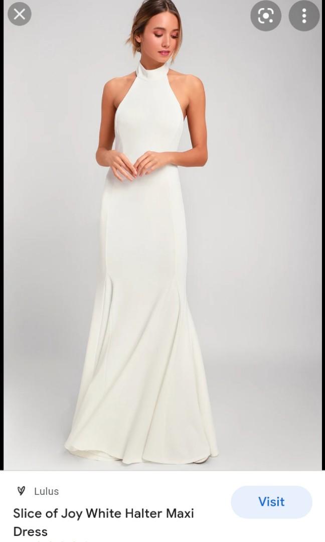 Lulu s Slice of Joy Halter neck maxi dress Women s Fashion Dresses Sets Dresses on Carousell