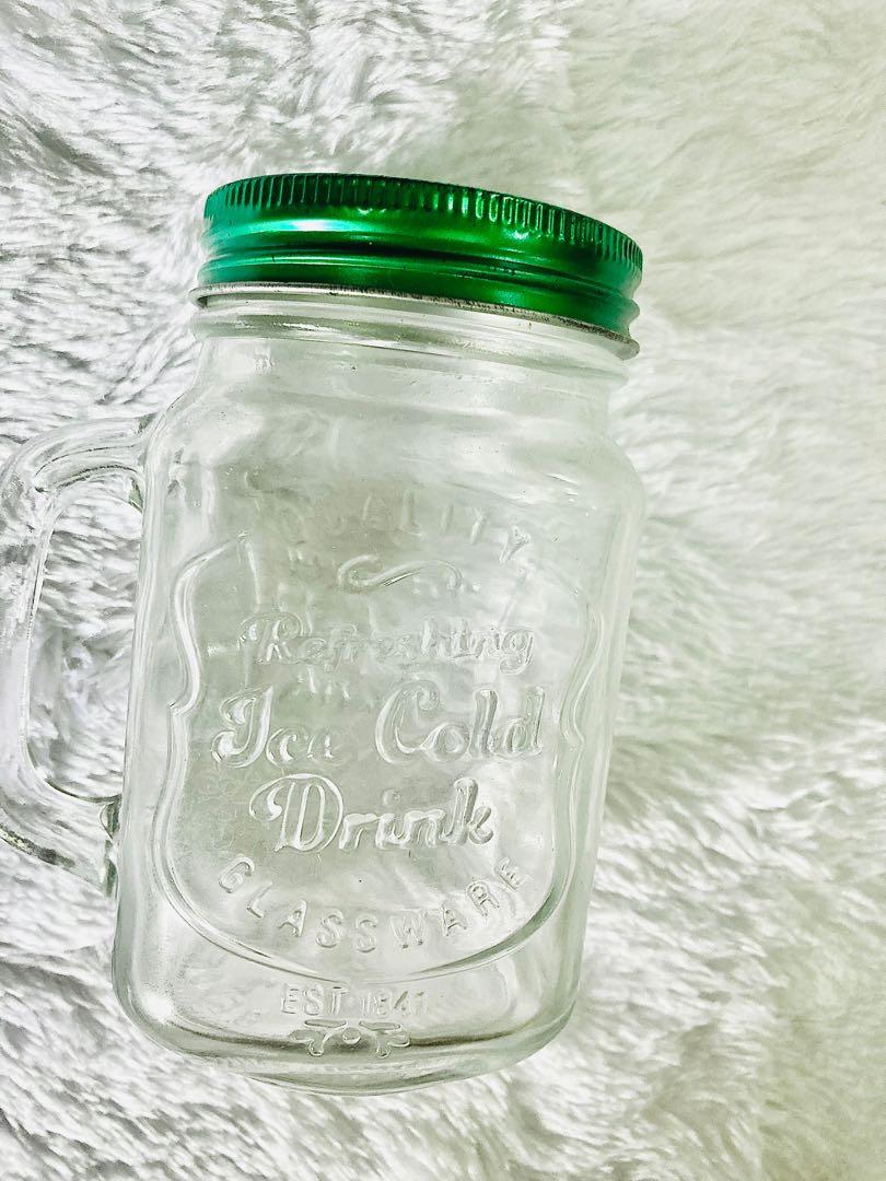 Mason Jar with Green top (Category: Other Kitchen Appliances) located in Makati City. Submitted by VersatileBabe (Listing ID 1101983137, Image 2). Description: Buy both for only ₱400 only! This is a buy One take One offer!🥰 So you can CHEERS while drinking. 😘 Enjoy your awesome Mason Jars! #julysweldo .