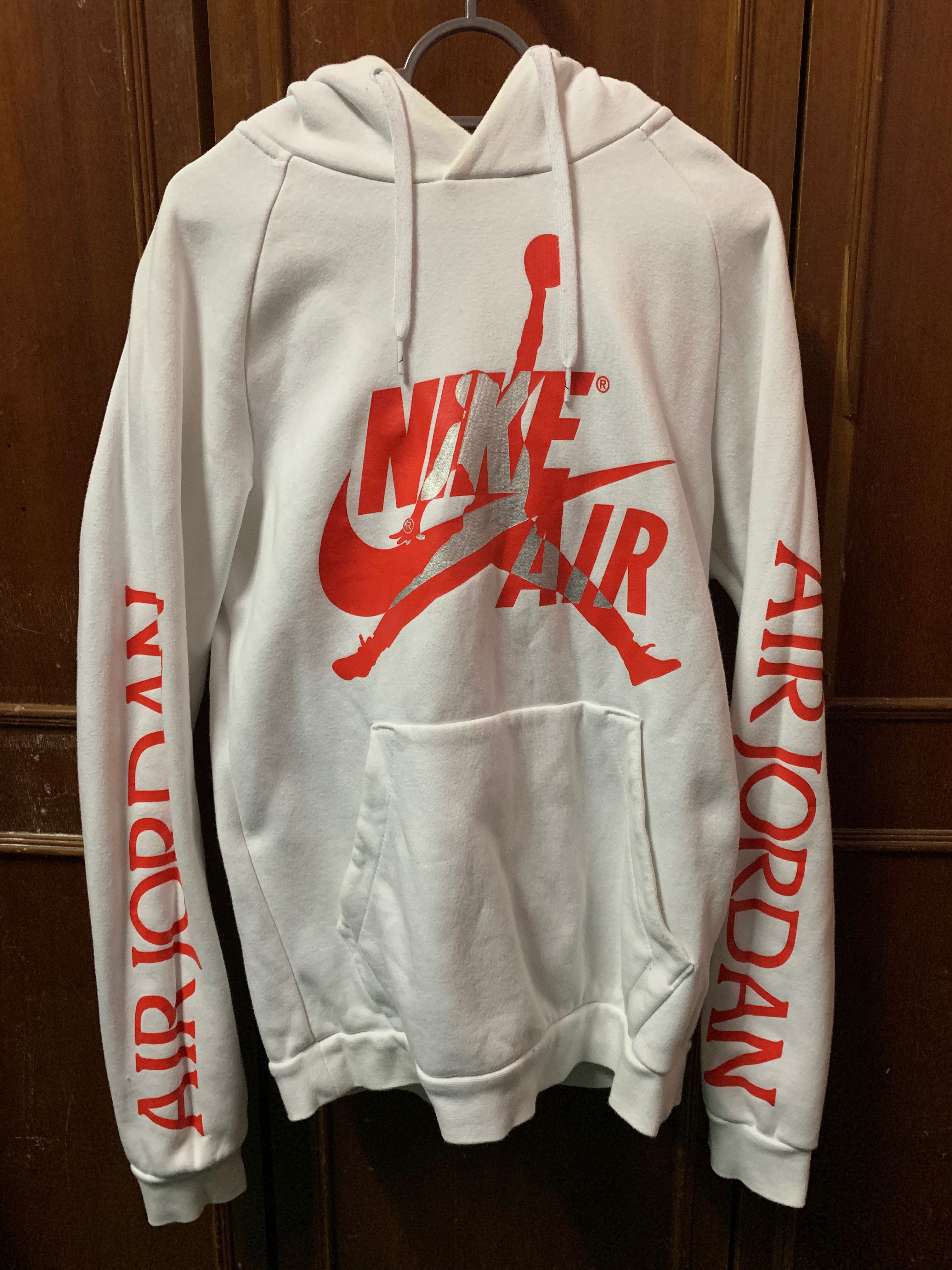 Red and white jordan hoodie top